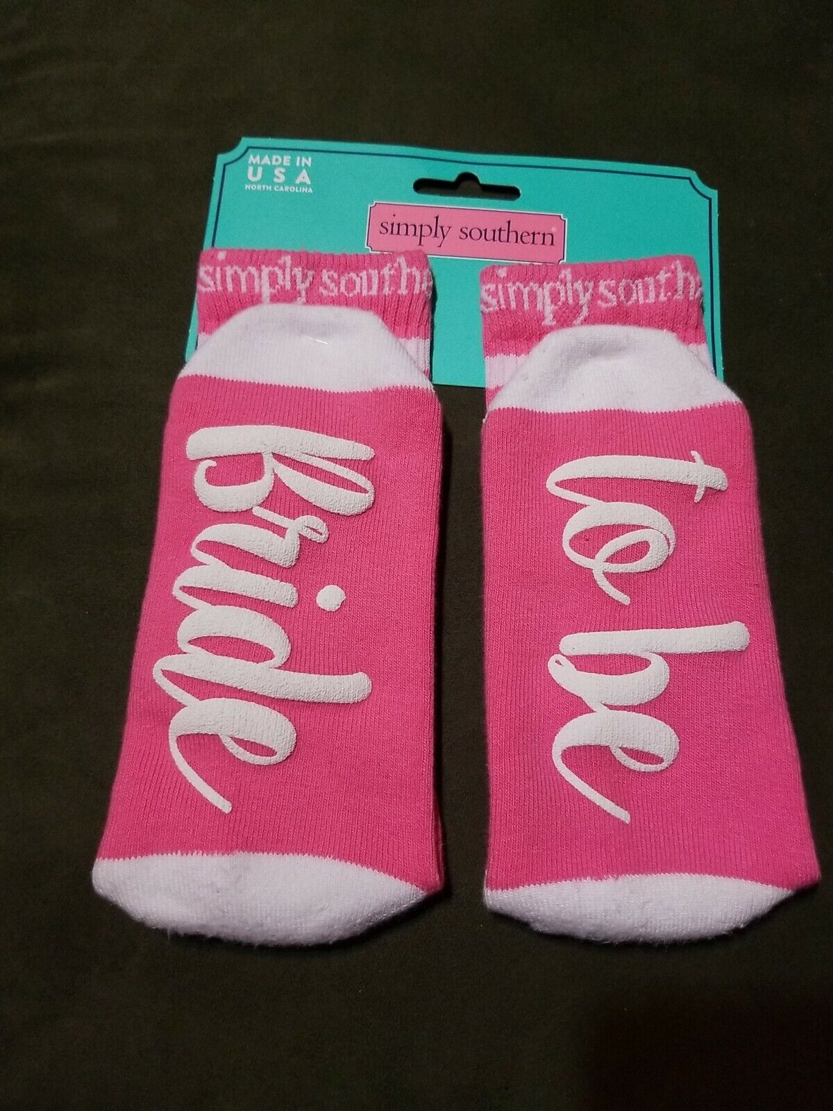 New Simply Southern Bride To Be Socks Wedding Skid Resistant Unisex Slipper Pink