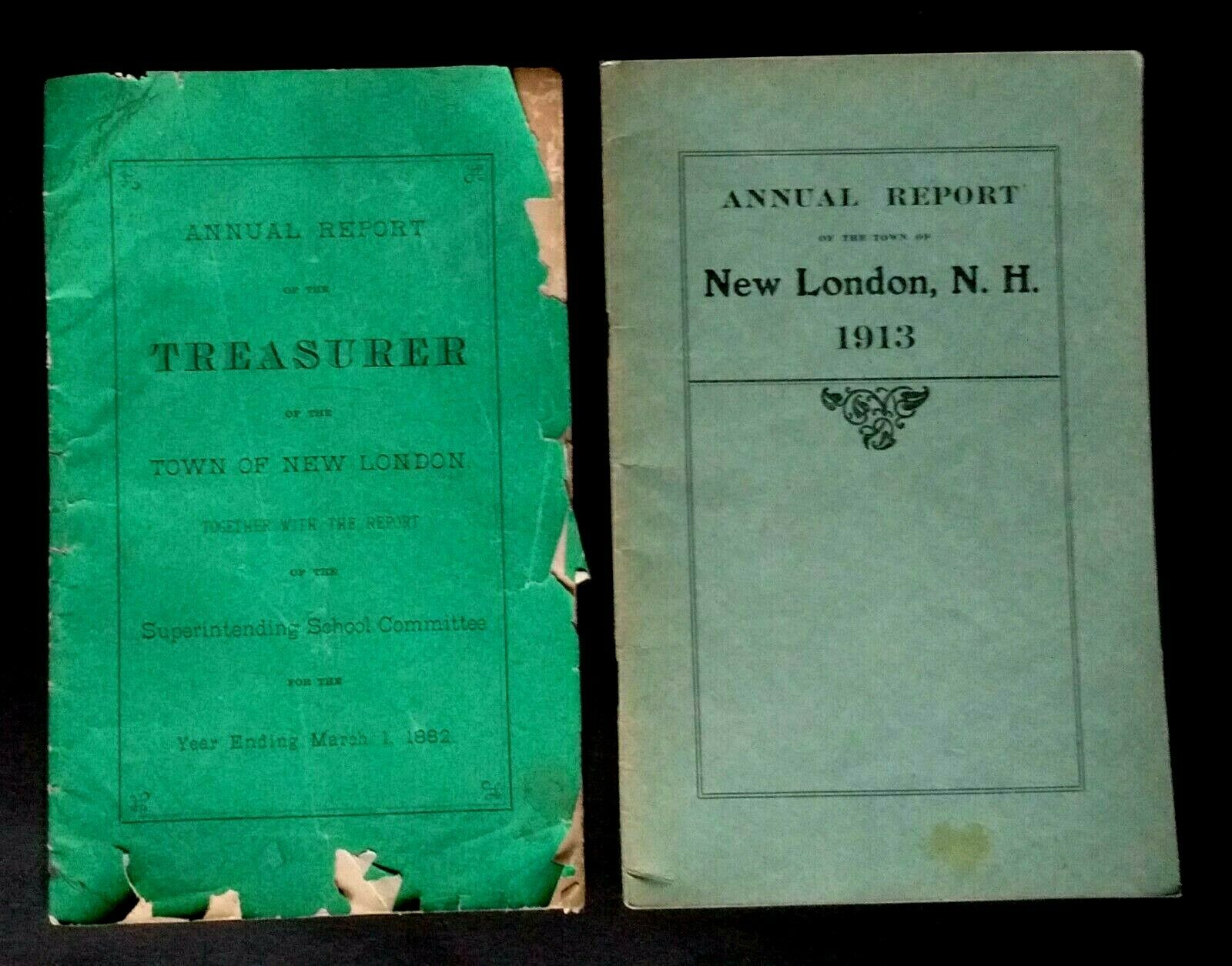 Annual Reports Town New London Nh New Hampshire 1882 Treasurer 1913 Birth Deaths